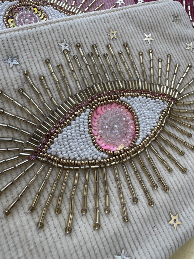 Pochette VELOURS EYES beige