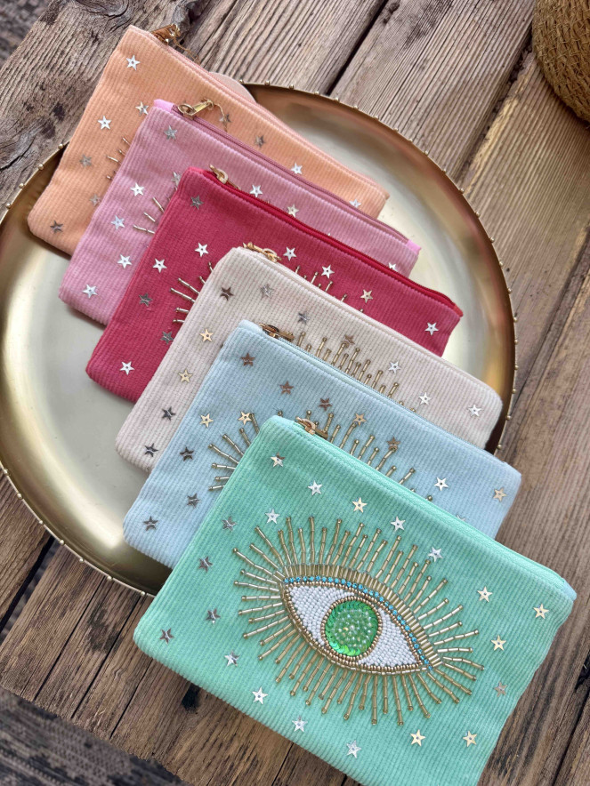 Pochette VELOURS EYES beige