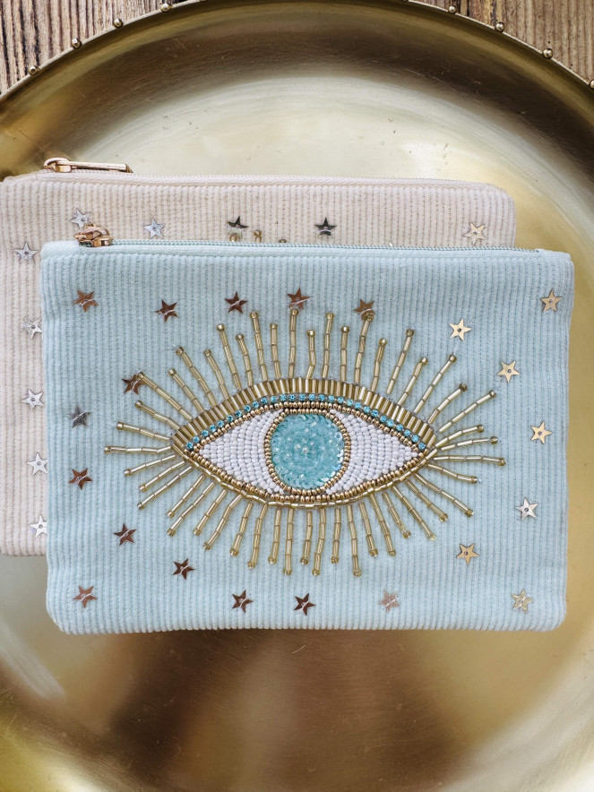Pochette VELOURS EYES bleu ciel