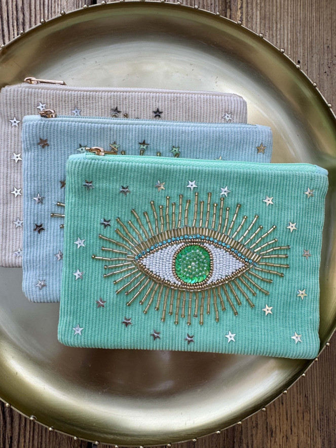 Pochette VELOURS EYES menthe