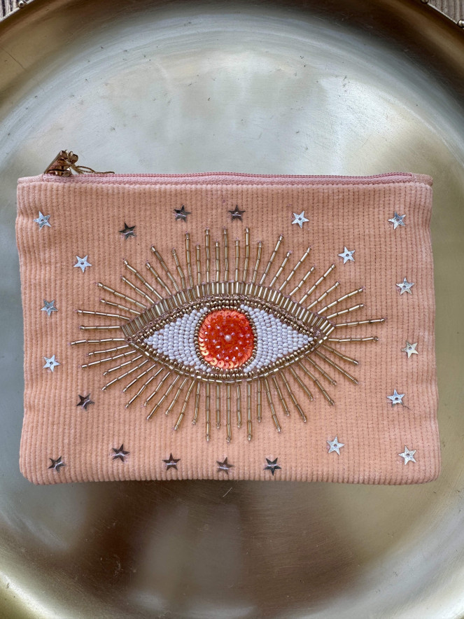 Pochette VELOURS EYES saumon