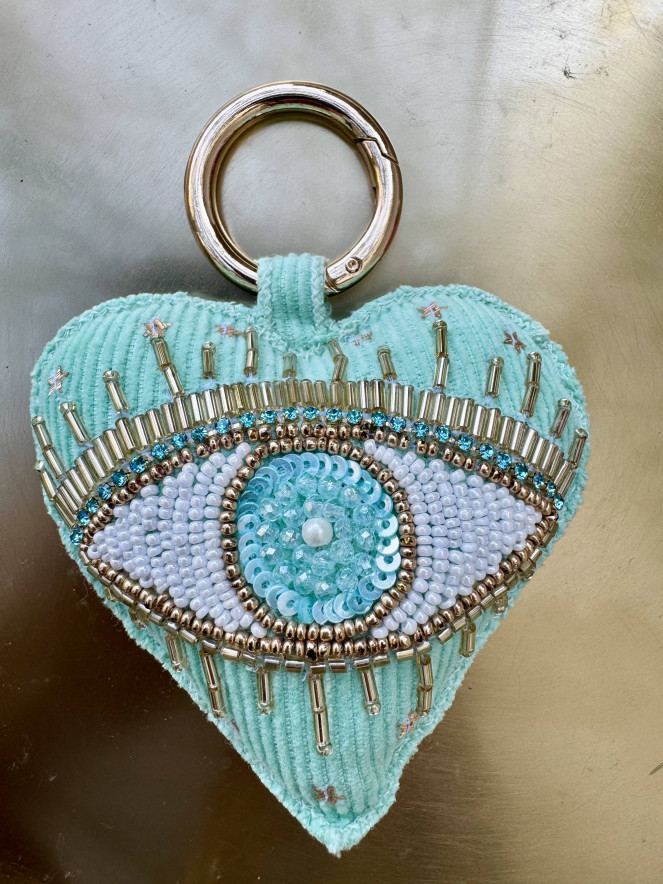Porte clefs VELOURS EYES menthe