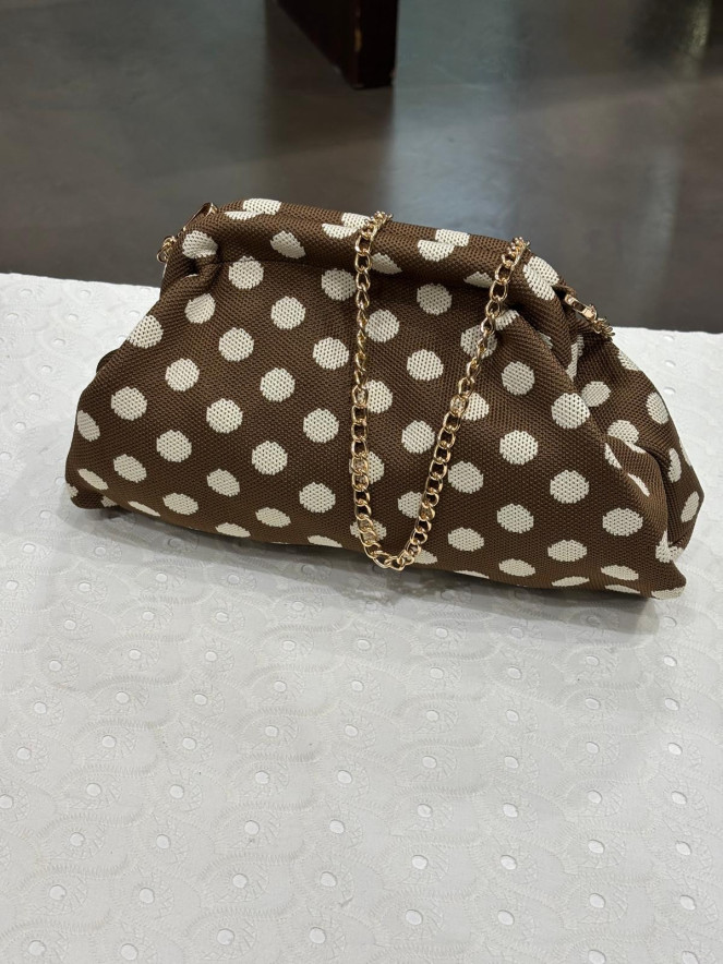 sac bourse POEME POIS CHOCO BLANC