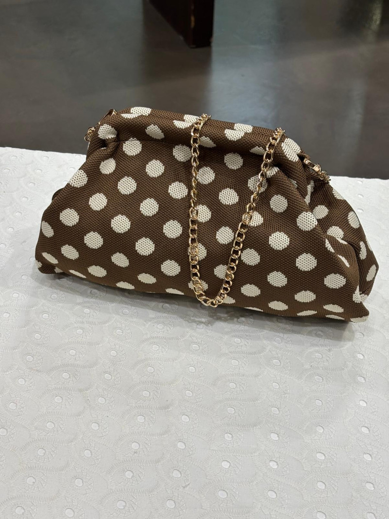 sac bourse POEME POIS CHOCO BLANC