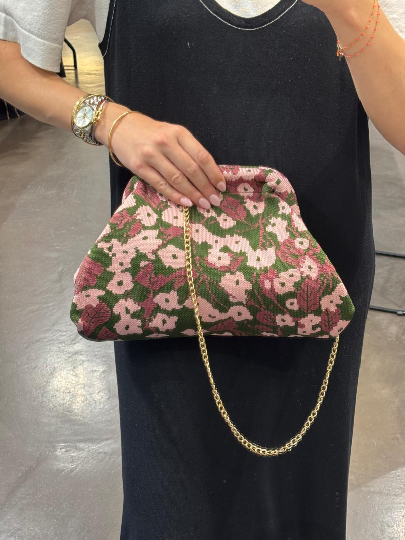 sac bourse POEME FLEURS KAKAI ROSE