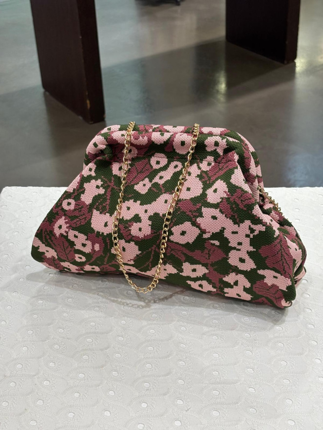 sac bourse POEME FLEURS KAKAI ROSE