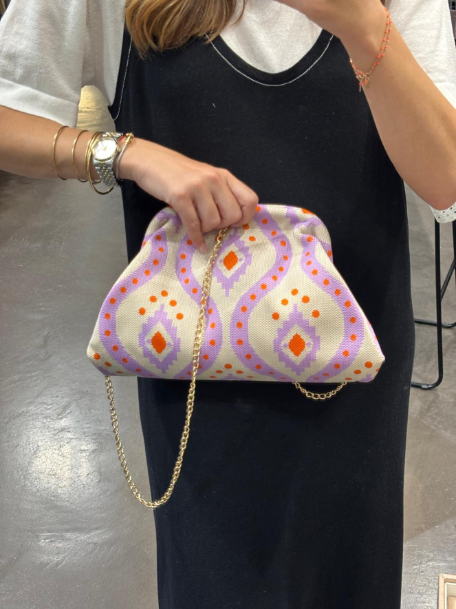 sac bourse POEME MULTI VIOLET ORANGE