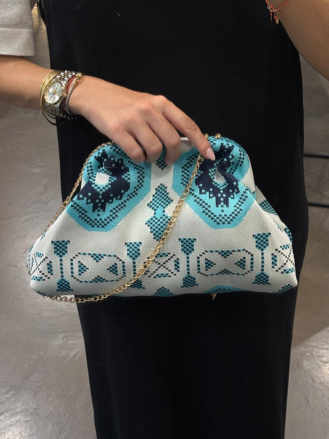 sac bourse POEME BLEU