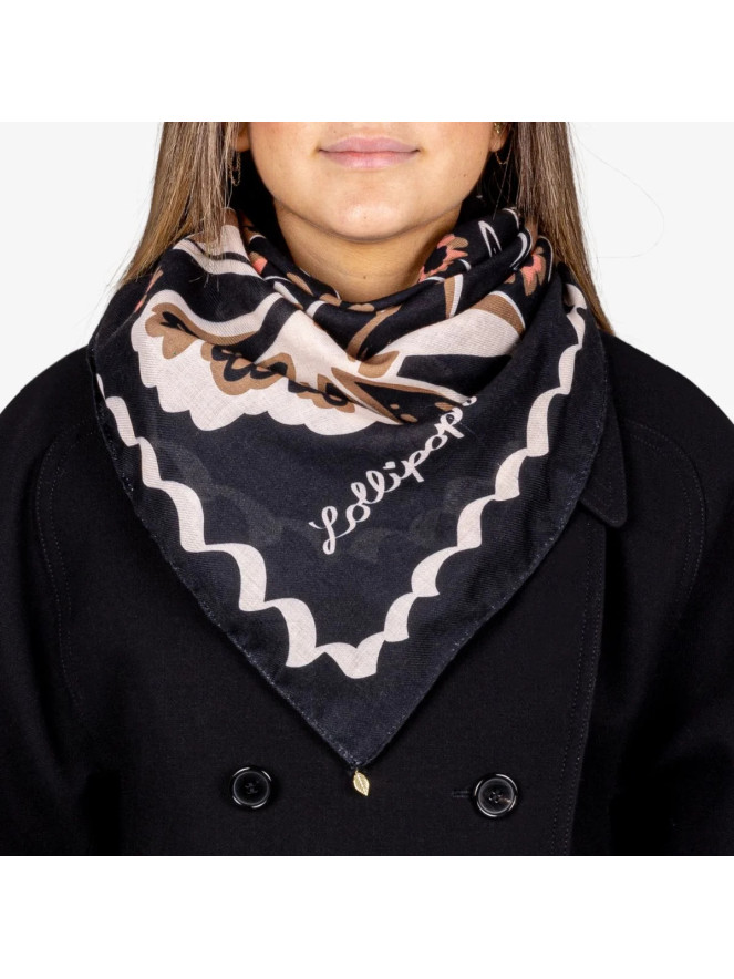 Foulard carré Lollipops TEODORA NOIR