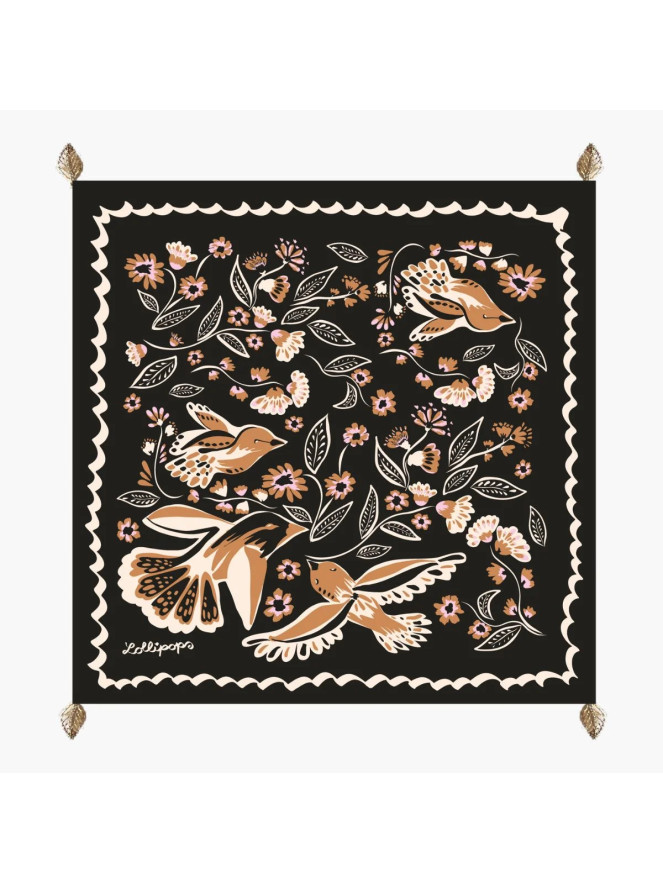 Foulard carré Lollipops TEODORA NOIR