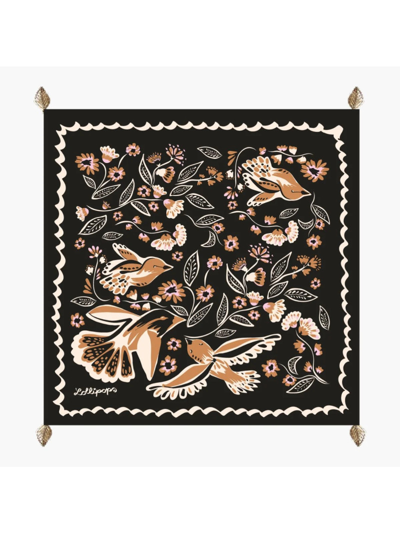Foulard carré Lollipops TEODORA NOIR