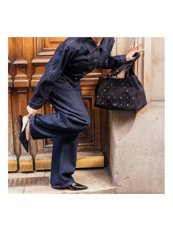 Sac Shopper Lollipops TALAYA NOIR CLOUTÉ