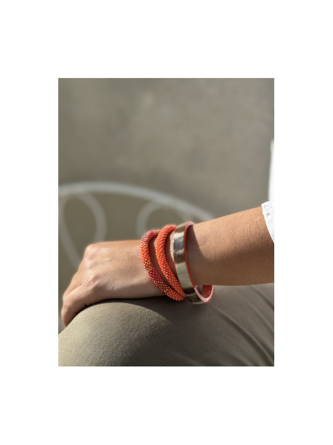 BRACELET NÉPALAIS ORANGE CORAIL E46
