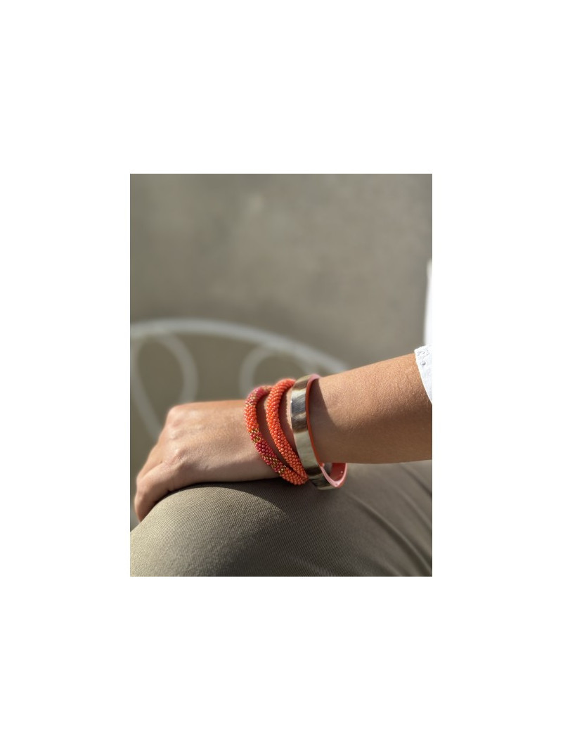 BRACELET NÉPALAIS ORANGE CORAIL E46