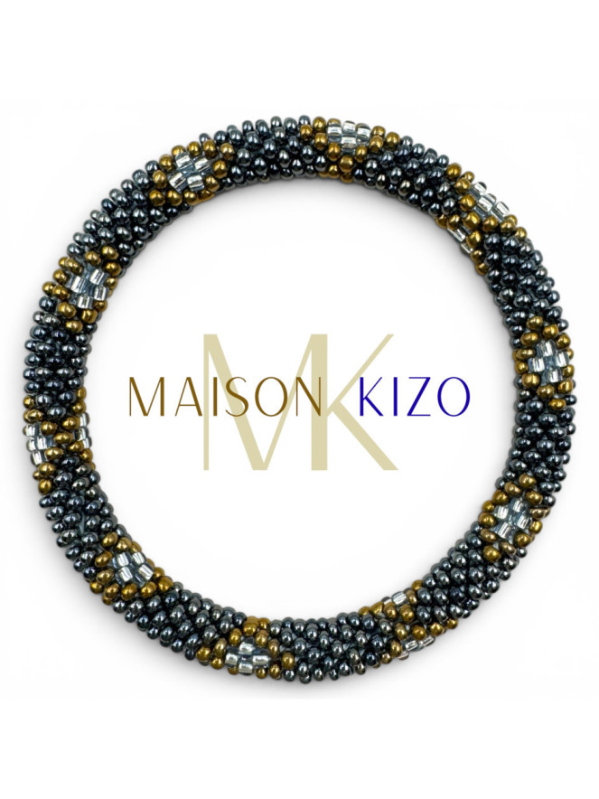 BRACELET NÉPALAIS GRIS MARRON G13