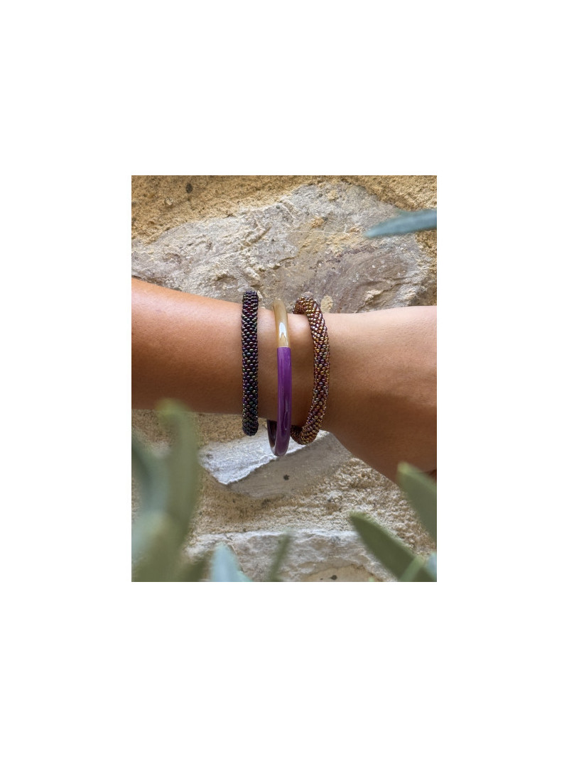 Bracelet NÉPALAIS MARRON IRISÉ MULTI F35