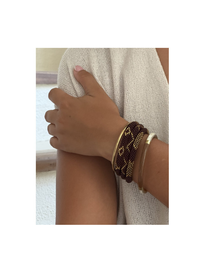 Bracelet NÉPALAIS MARRON DORÉ F21