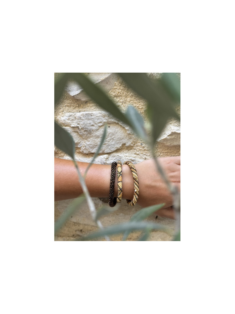 Bracelet NÉPALAIS CAMEL JAUNE F19