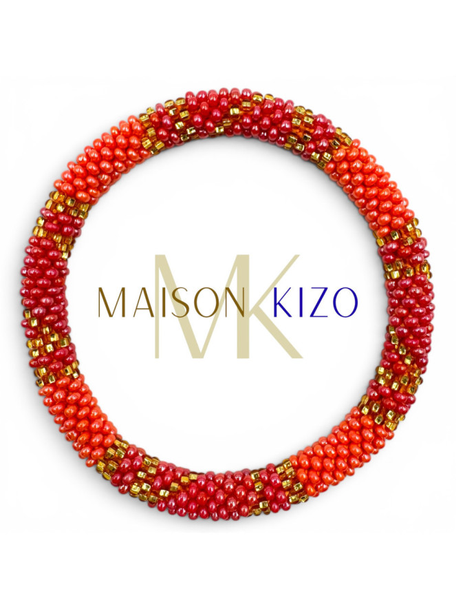 BRACELET NÉPALAIS ORANGE CORAIL E46
