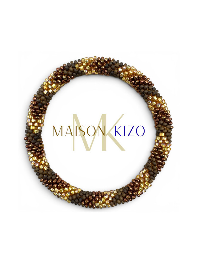 Bracelet NÉPALAIS MARRON DORÉ B56