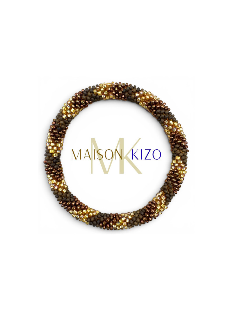 Bracelet NÉPALAIS MARRON DORÉ B56