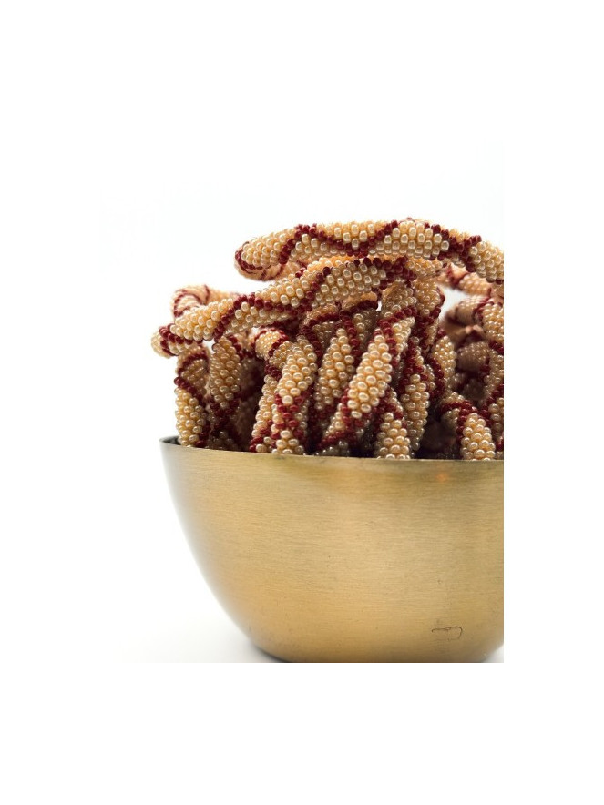 Bracelet NÉPALAIS BEIGE BORDEAUX B54