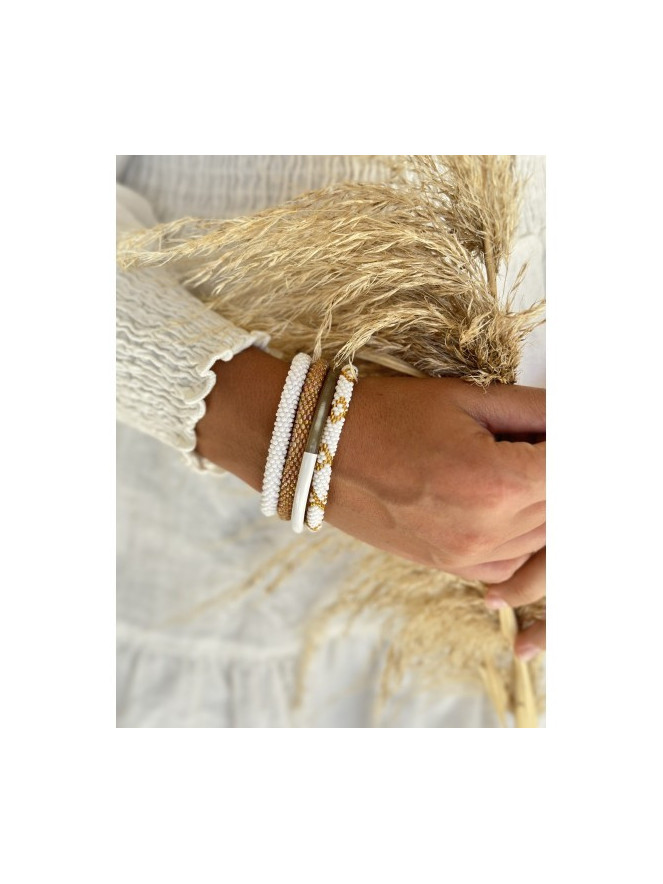 Bracelet NEPALAIS DORÉ BLANC A05