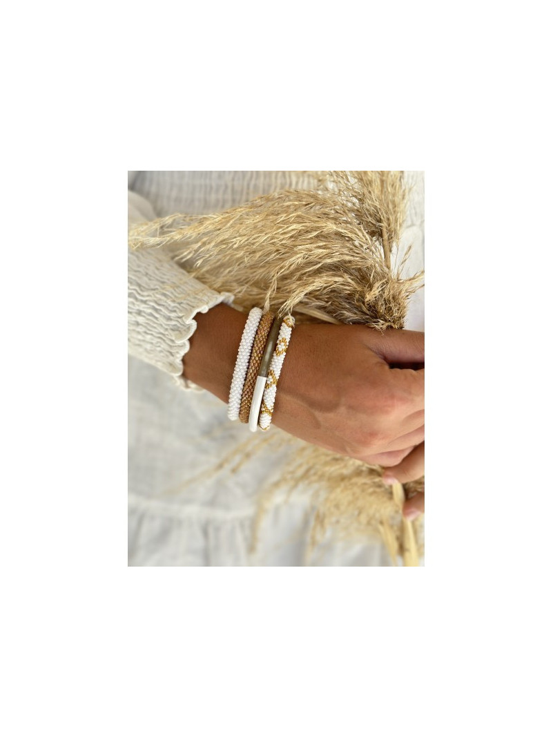 Bracelet NEPALAIS DORÉ BLANC A05
