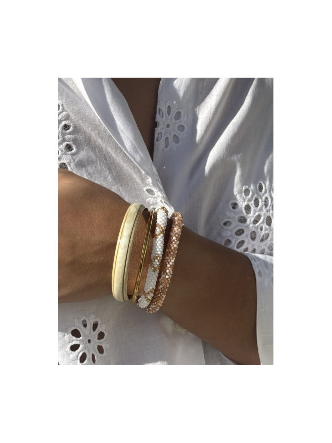 Bracelet NEPALAIS DORÉ BLANC A05