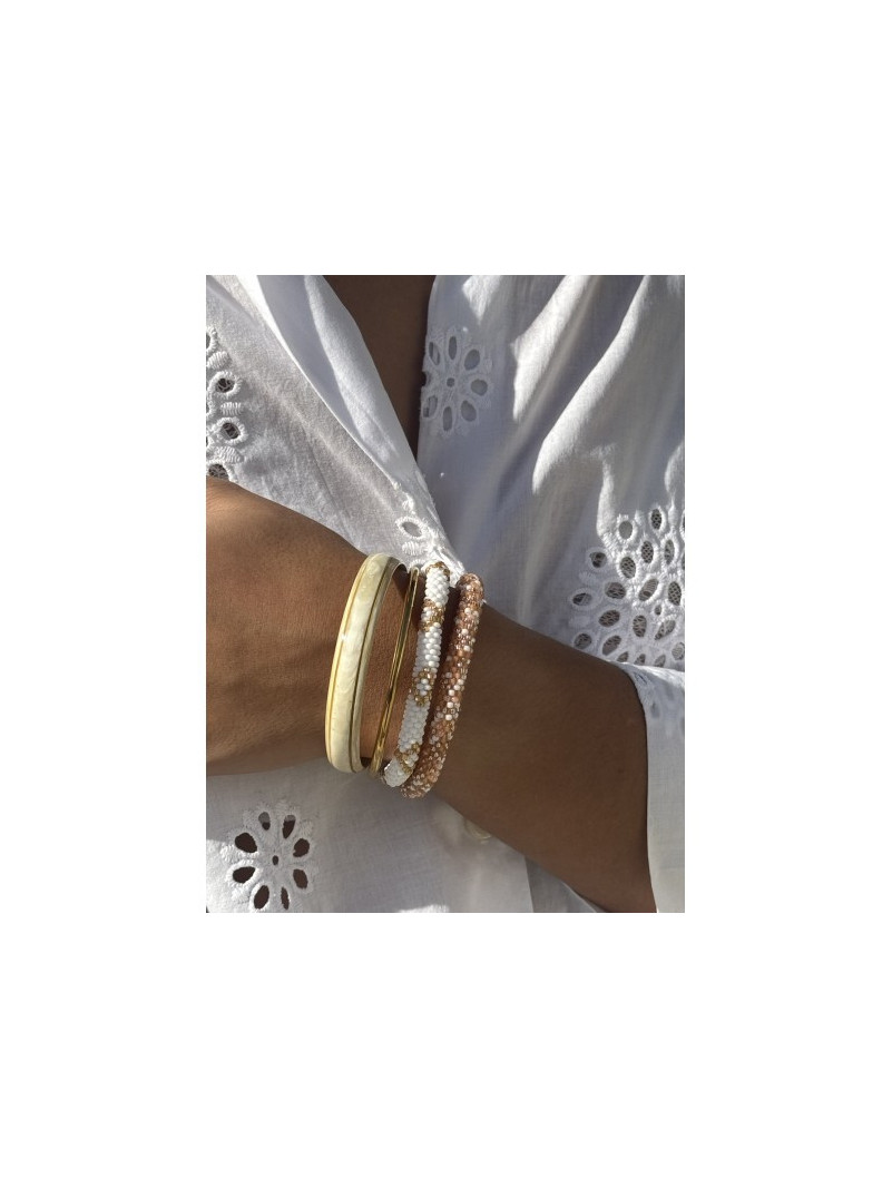 Bracelet NEPALAIS DORÉ BLANC A05