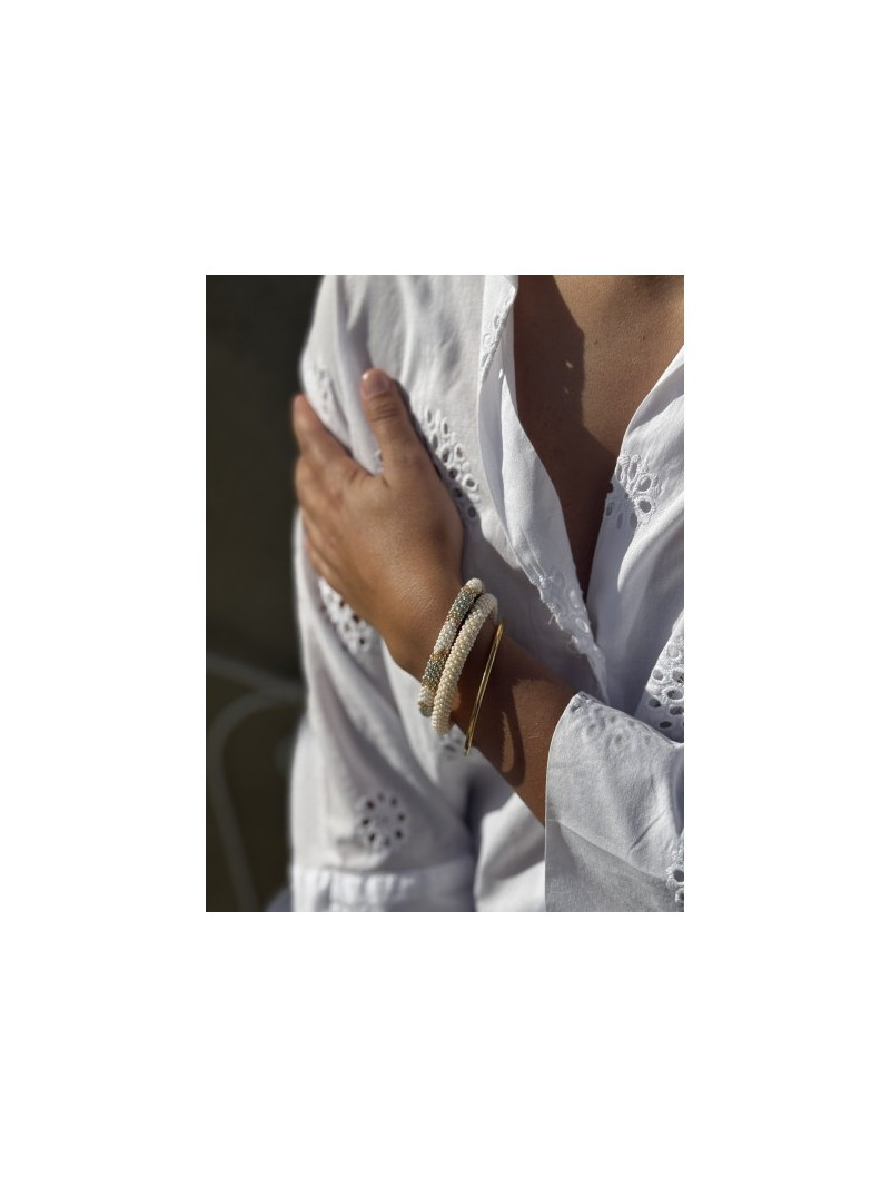 BRACELET NÉPALAIS IVOIRE PERLÉ E19