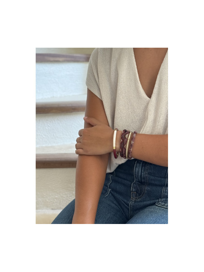 Bracelet NÉPALAIS PRUNE BORDEAUX F25