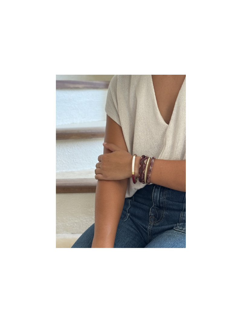 Bracelet NÉPALAIS PRUNE BORDEAUX F25