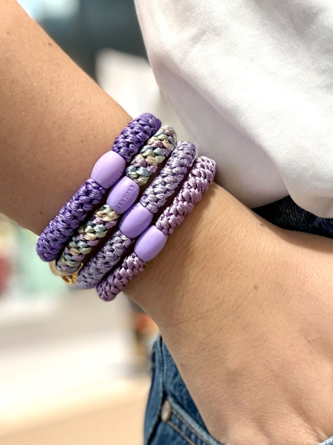 Bracelet Chouchou KKNEKKI lot de 4 couleurs PARME VIOLET PASTEL MULTI