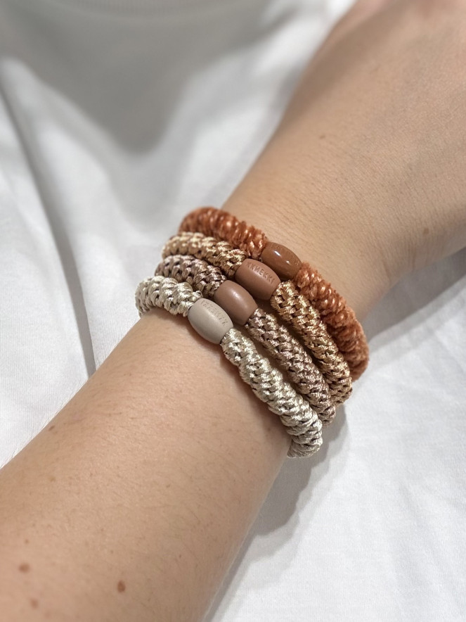 Bracelet Chouchou KKNEKKI lot de 4 couleurs BEIGE CAMEL
