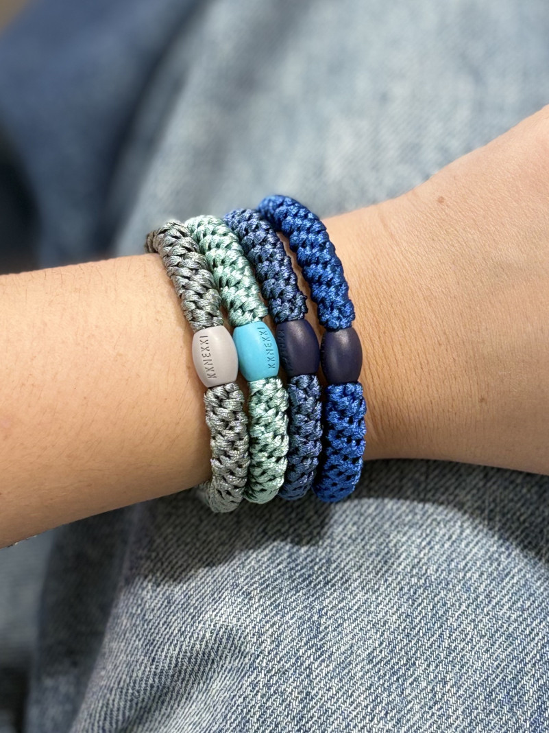 Bracelet Chouchou KKNEKKI lot de 4 couleurs BLEU ELECTRIQUE VERT PASTEL