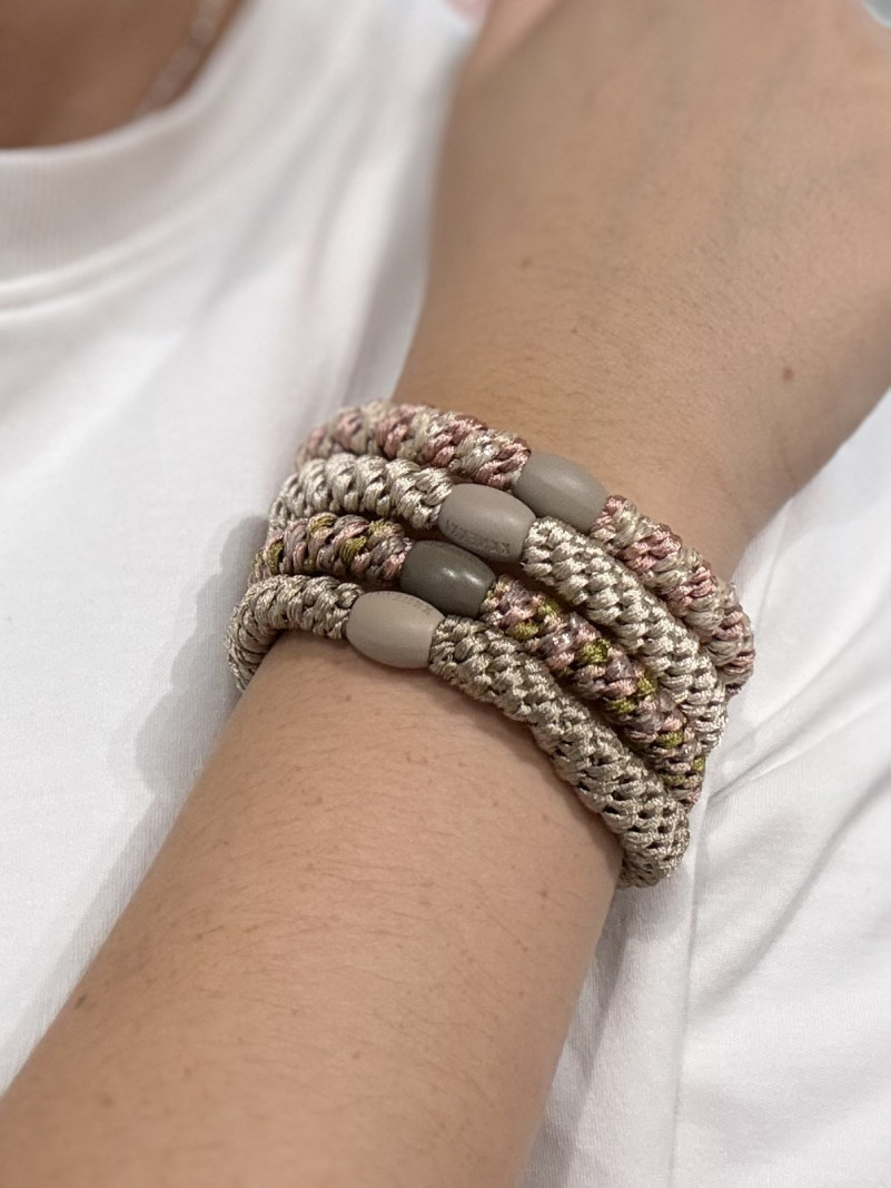 Bracelet Chouchou KKNEKKI lot de 4 couleurs TAUPE BEIGE ROSE