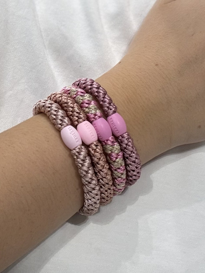 Bracelet Chouchou KKNEKKI lot de 4 couleurs PARME LILAS ROSE