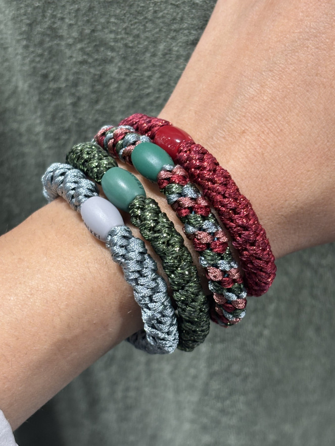 Bracelet Chouchou KKNEKKI lot de 4 couleurs BORDEAUX VERT