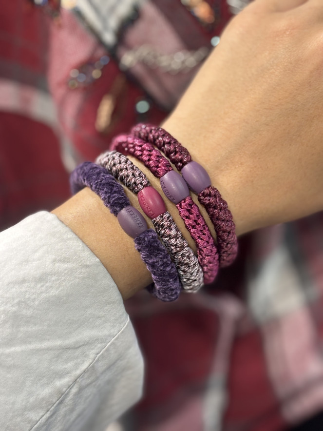 Bracelet Chouchou KKNEKKI lot de 4 couleurs PRUNE BORDEAUX