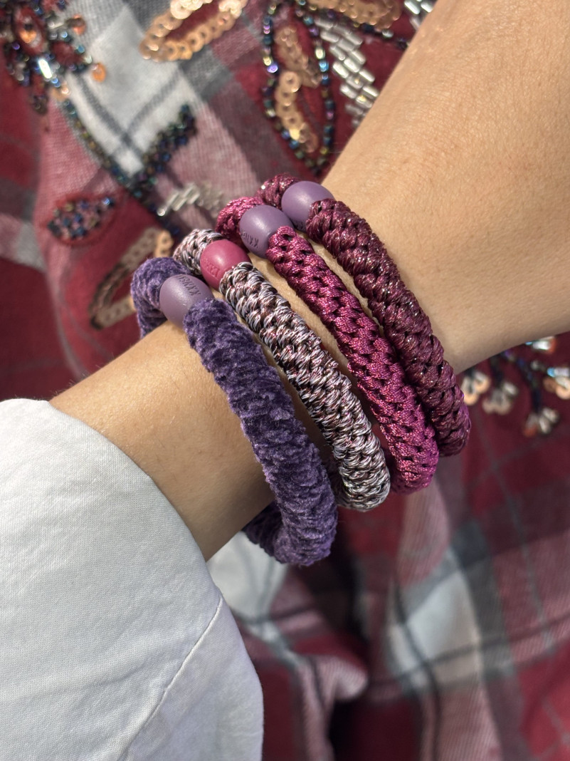 Bracelet Chouchou KKNEKKI lot de 4 couleurs PRUNE BORDEAUX