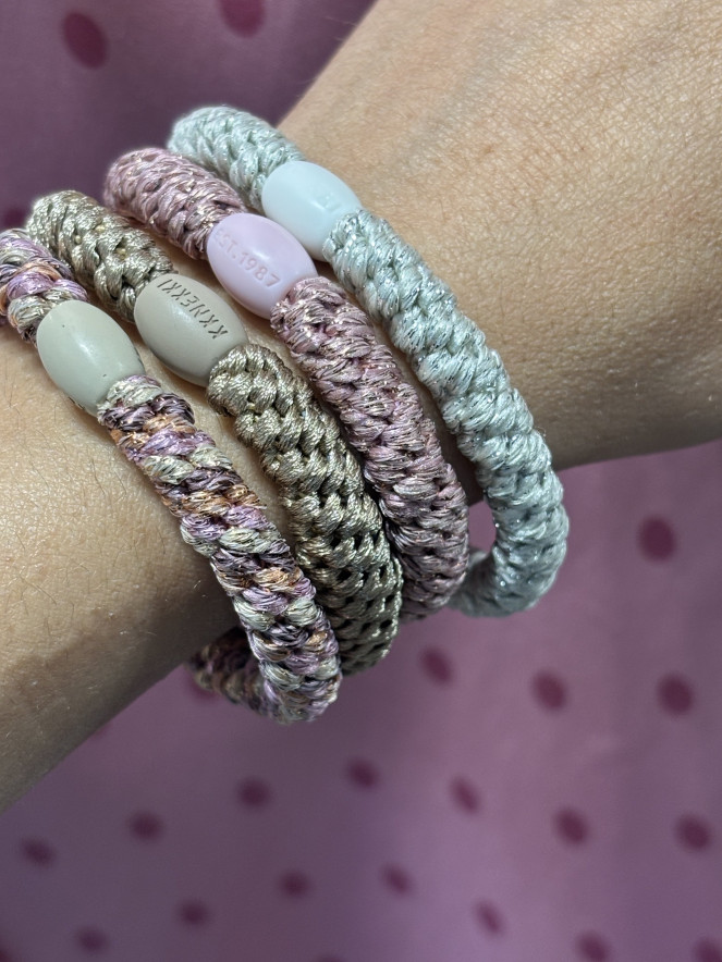 Bracelet Chouchou KKNEKKI lot de 4 couleurs VIEUX ROSE TAUPE
