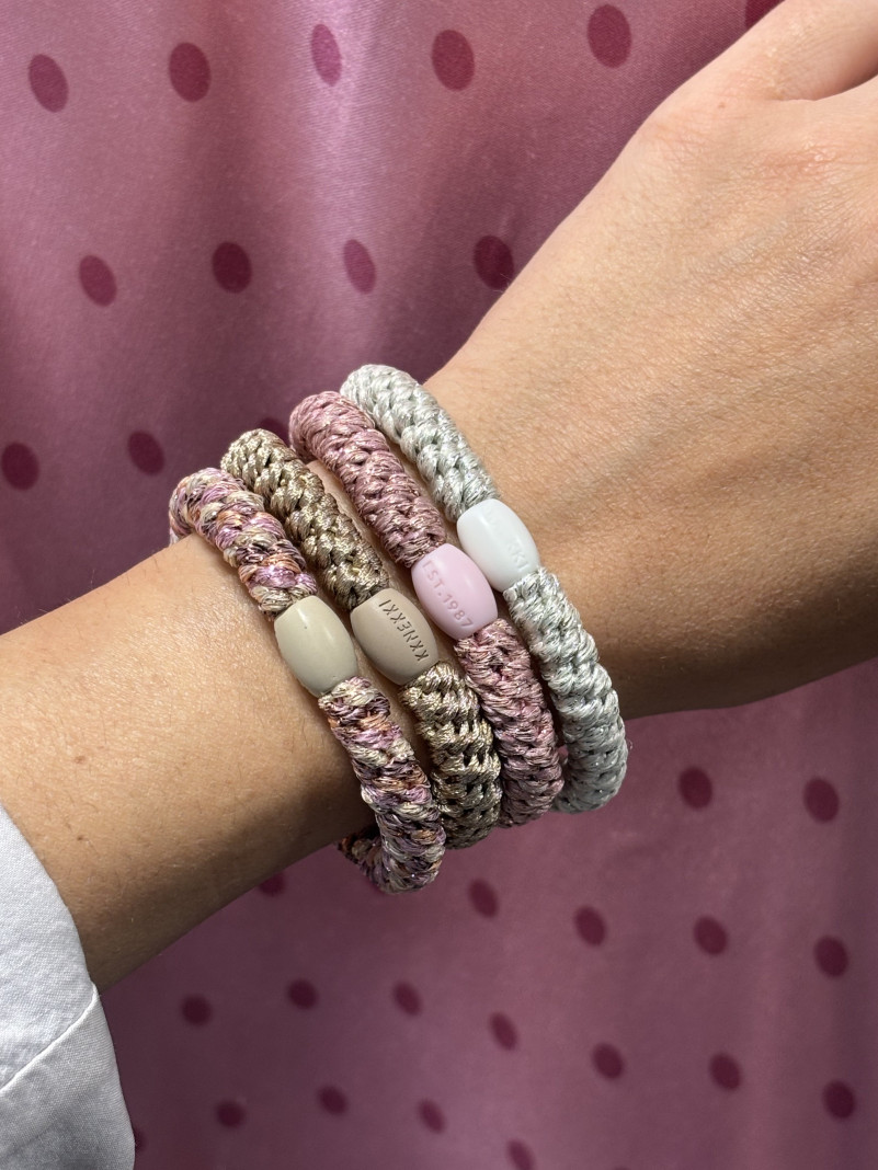 Bracelet Chouchou KKNEKKI lot de 4 couleurs VIEUX ROSE TAUPE