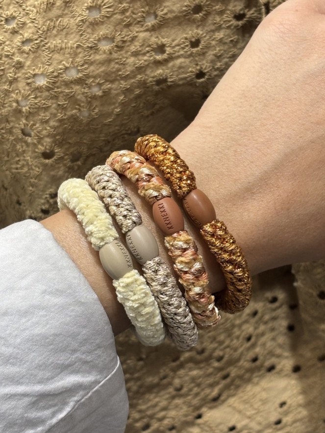 Bracelet Chouchou KKNEKKI lot de 4 couleurs CUIVRE SAUMON TAUPE