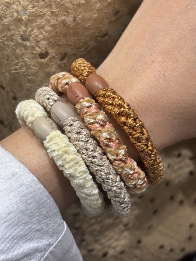 Bracelet Chouchou KKNEKKI lot de 4 couleurs CUIVRE SAUMON TAUPE