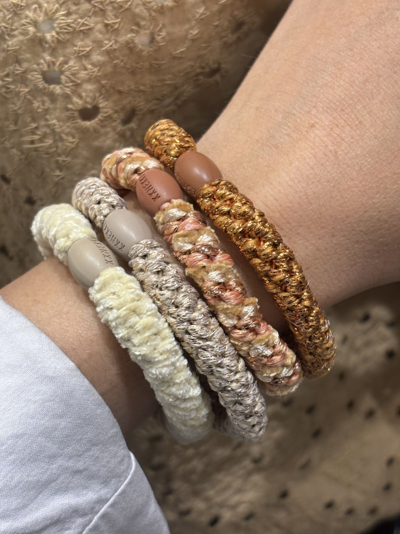 Bracelet Chouchou KKNEKKI lot de 4 couleurs CUIVRE SAUMON TAUPE