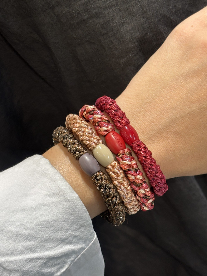Bracelet Chouchou KKNEKKI lot de 4 couleurs BORDEAUX CHOCOLAT