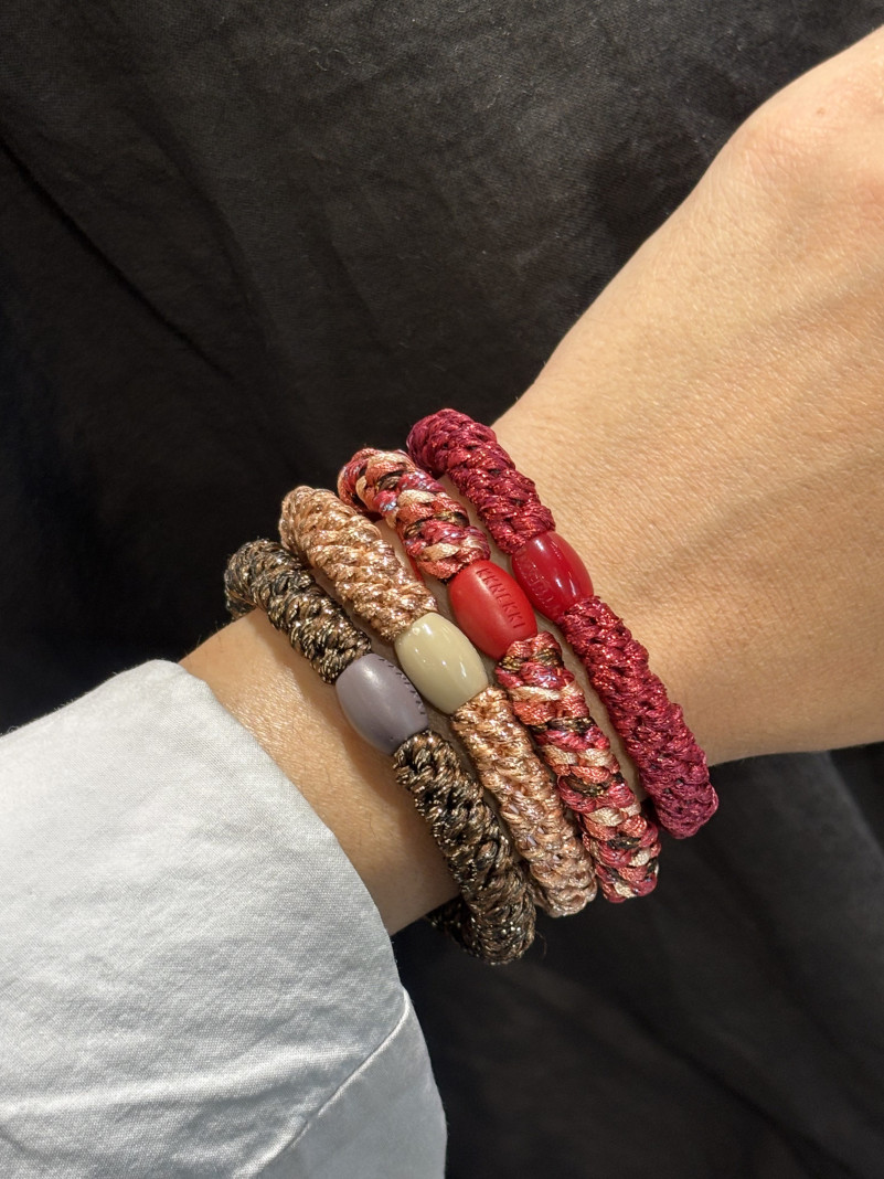 Bracelet Chouchou KKNEKKI lot de 4 couleurs BORDEAUX CHOCOLAT