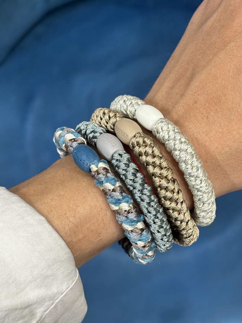 Bracelet Chouchou KKNEKKI lot de 4 couleurs BLEU GRIS TAUPE