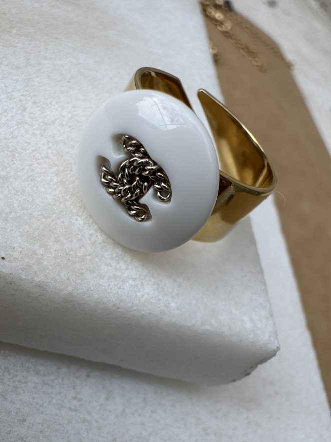 BAGUE TWICE WHITE LOGO